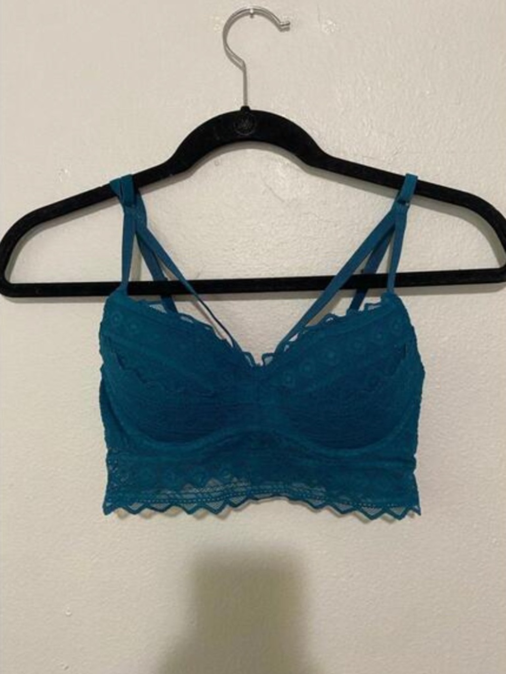 Victoria’s Secret PINK Teal Lace Longline Bralette XS Strappy